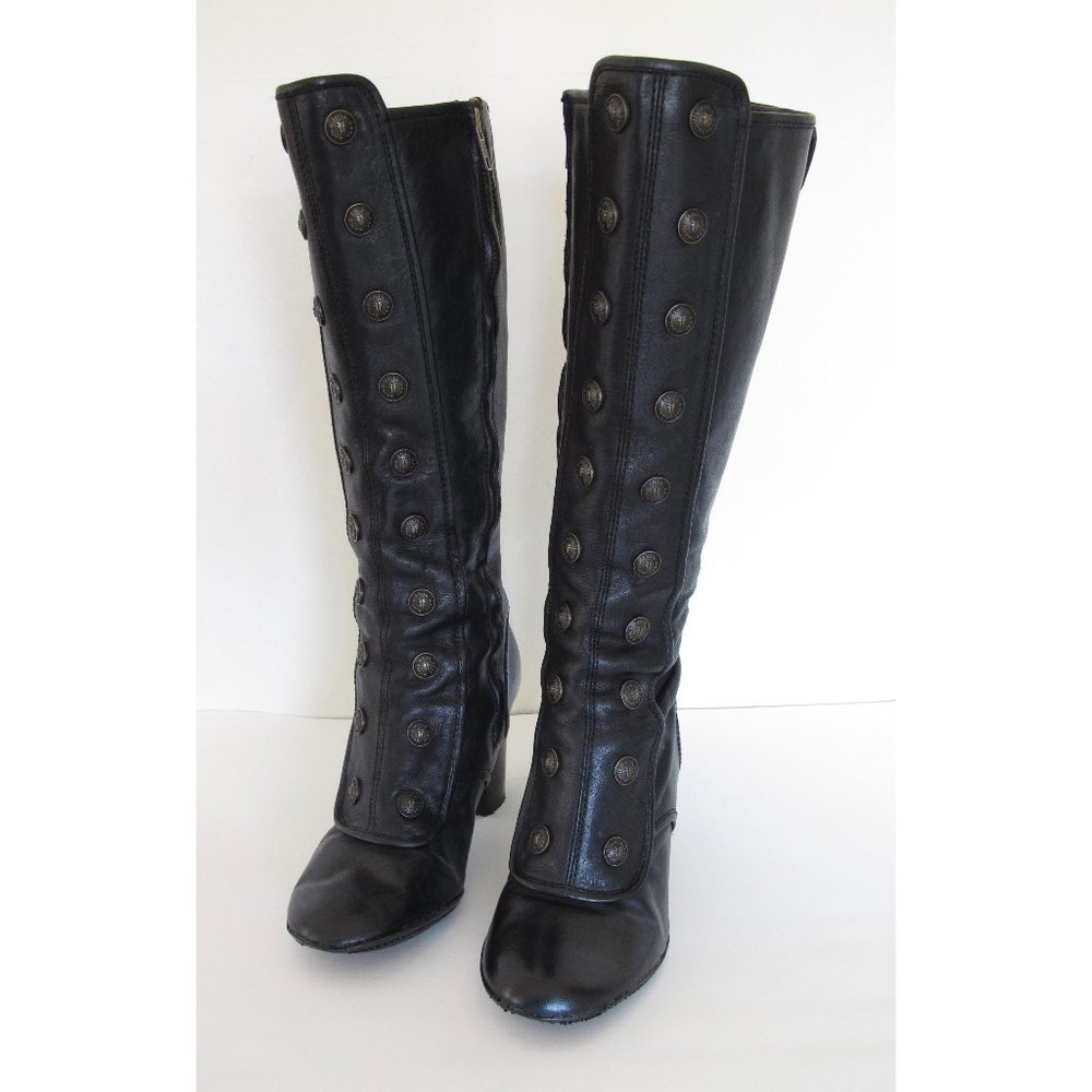 Frye Adrienne Button Boots Black Size 9